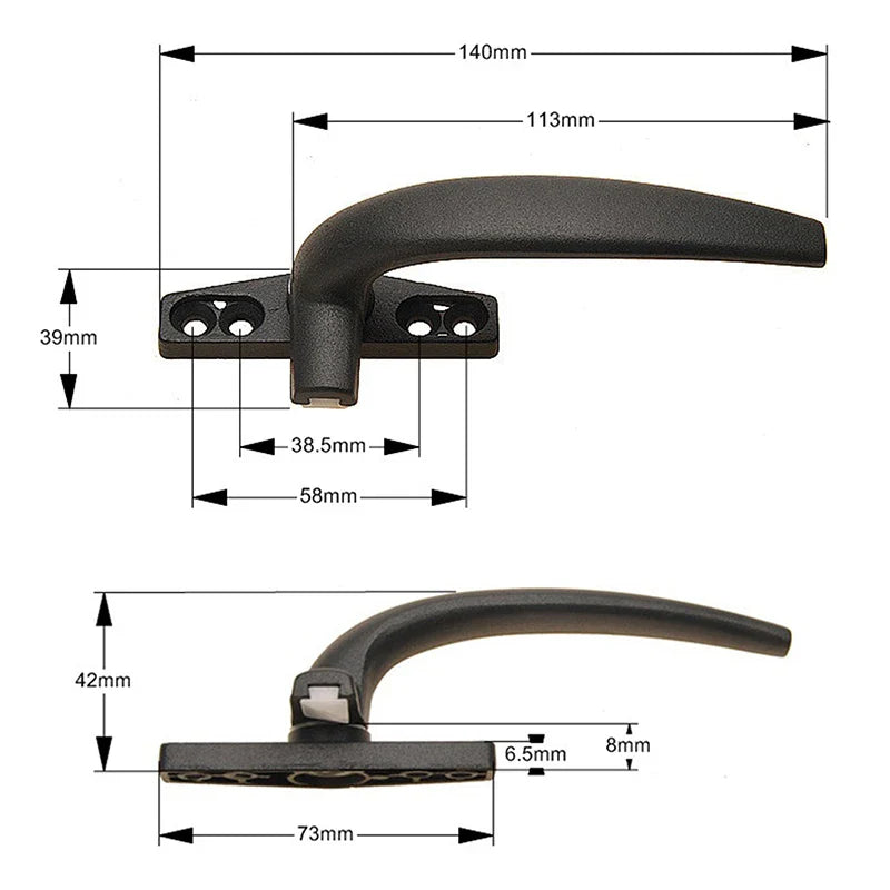 Aluminum Alloy Window Handle – Swing & Push-Out Lock