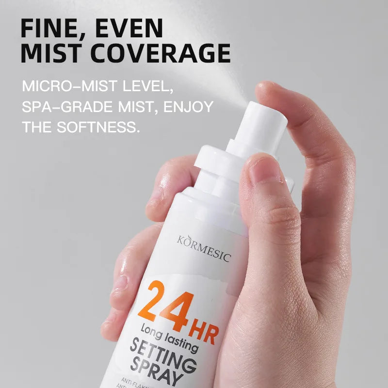 KORMESIC 24HR Long Lasting Setting Spray Anti-Makeup Oxidation Moisturizing– 100ml Peaceful Pleasures Health and Wellness