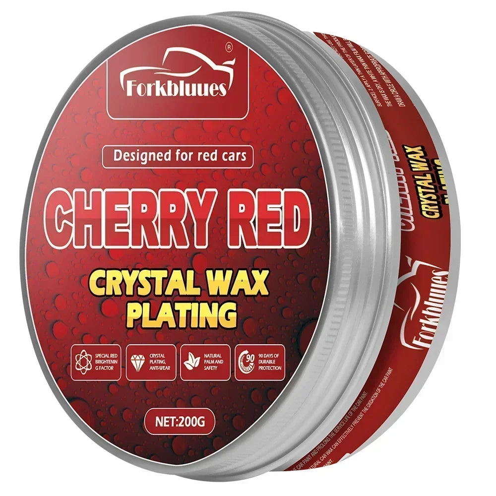 Red Color Car Wax Crystal Plating Set Hard Auto Wax Paint Care Coating Tiny Scratch Repair Car Polisher with Sponge Peaceful Pleasures Health and Wellness