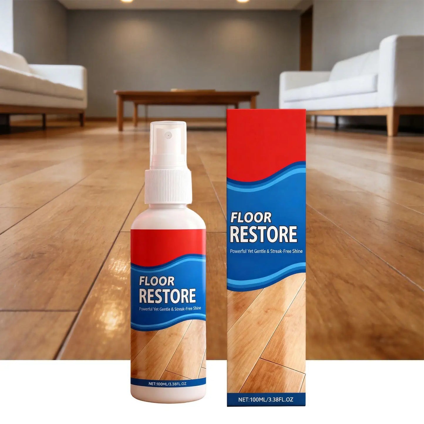 Wood Floor Restorer Professional Repair Cleaner Scratch Removal Wood Floor Spray for Tile Laminate Stone Living Room Kitchen Peaceful Pleasures Health and Wellness