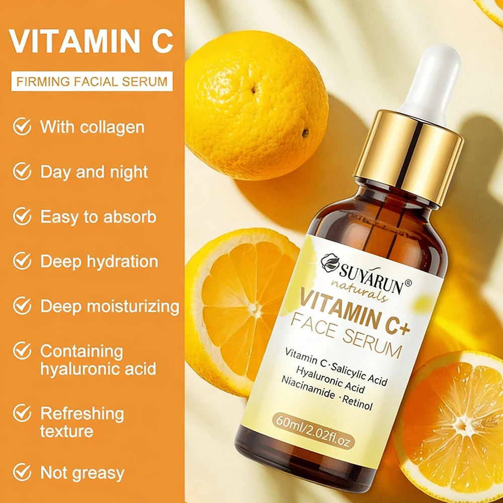 SUYARUN Vitamin C Facial Serum - Brightening, Antioxidant, Fade Dark Spots & Hydrating Treatment for Glowing Skin. Peaceful Pleasures Health and Wellness