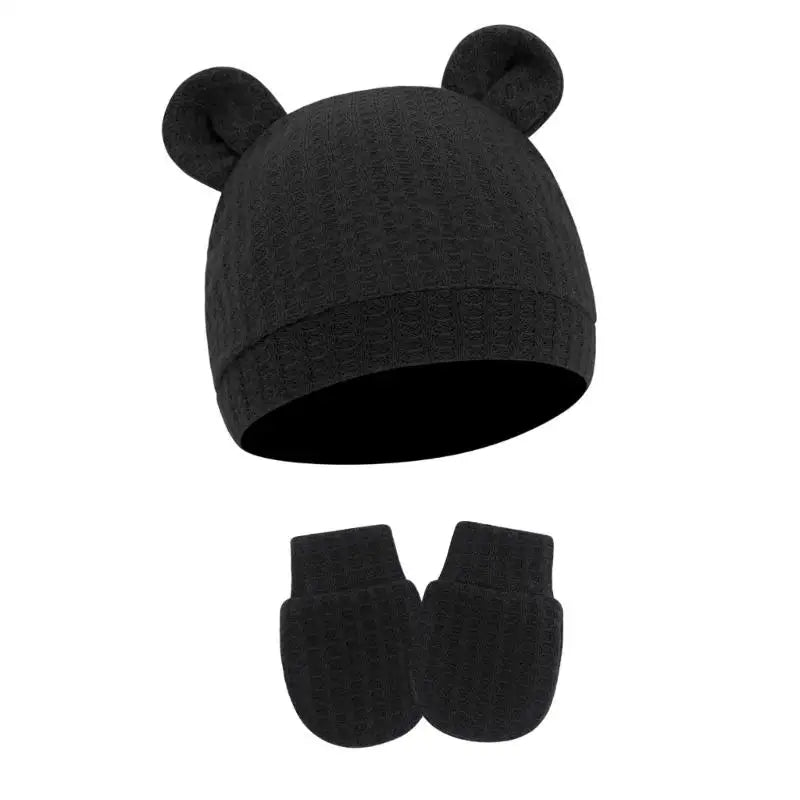 Newborn Baby Hat & Mittens Set | Soft Cotton, 0–6 Months