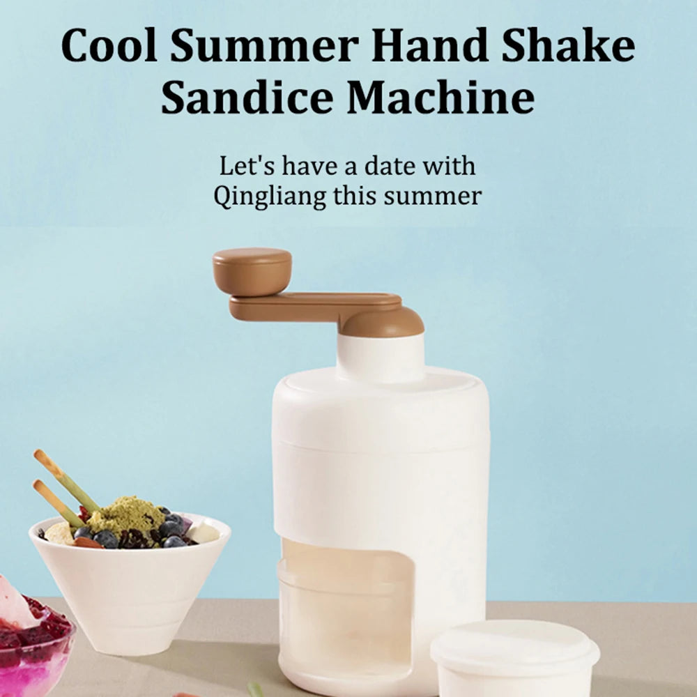 Manual Ice Shaver Machine for Home DIY Slushy Snow Cone Maker Portable Hand Crank Stainless Steel Blade Kitchen Peaceful Pleasures Health and Wellness