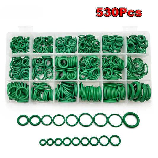 530Pcs Rubber O-Ring Gasket High Quality 18 Sizes Sealing Ring Kit For Car A/C System R134a Air Conditioning Gasket Washer Set Peaceful Pleasures Health and Wellness