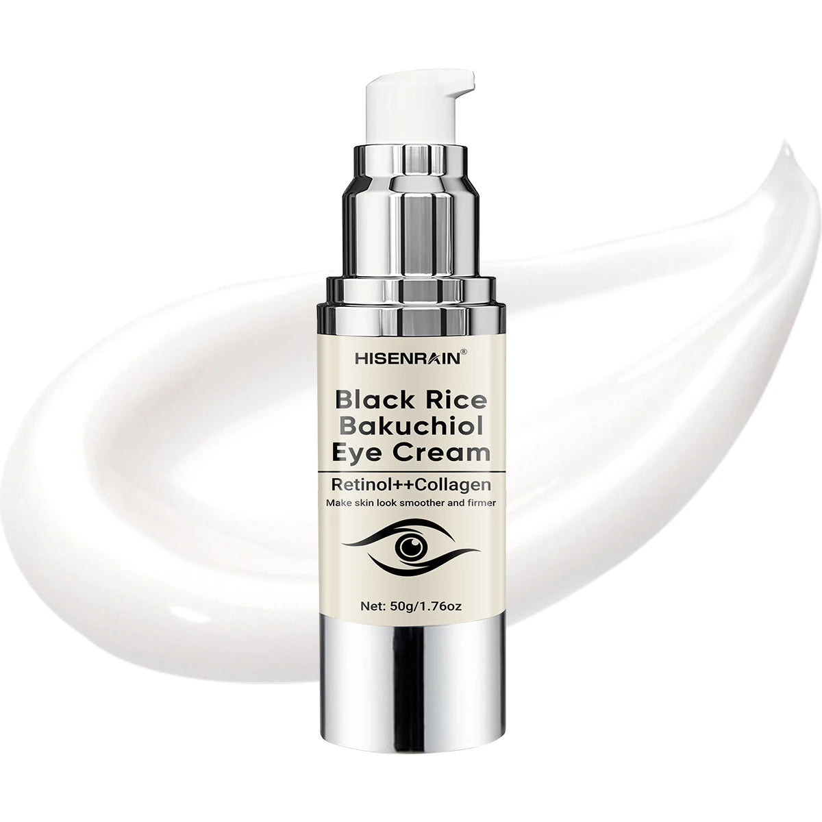 HISENRAIN Black Rice Anti-Aging Eye Cream Moisturizing Hydrating Anti-Aging Reduces Dark Circles Fine Lines Puffy Eyes. Peaceful Pleasures Health and Wellness 50g