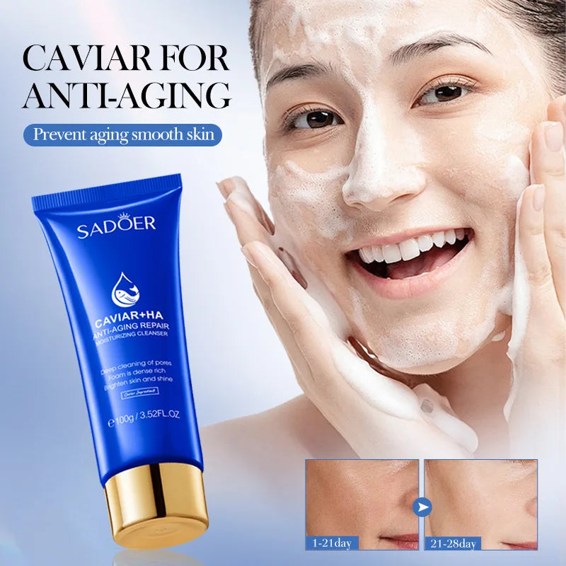 SADOER Caviar Foam Face Wash – Deep Cleanse & Anti-Wrinkle