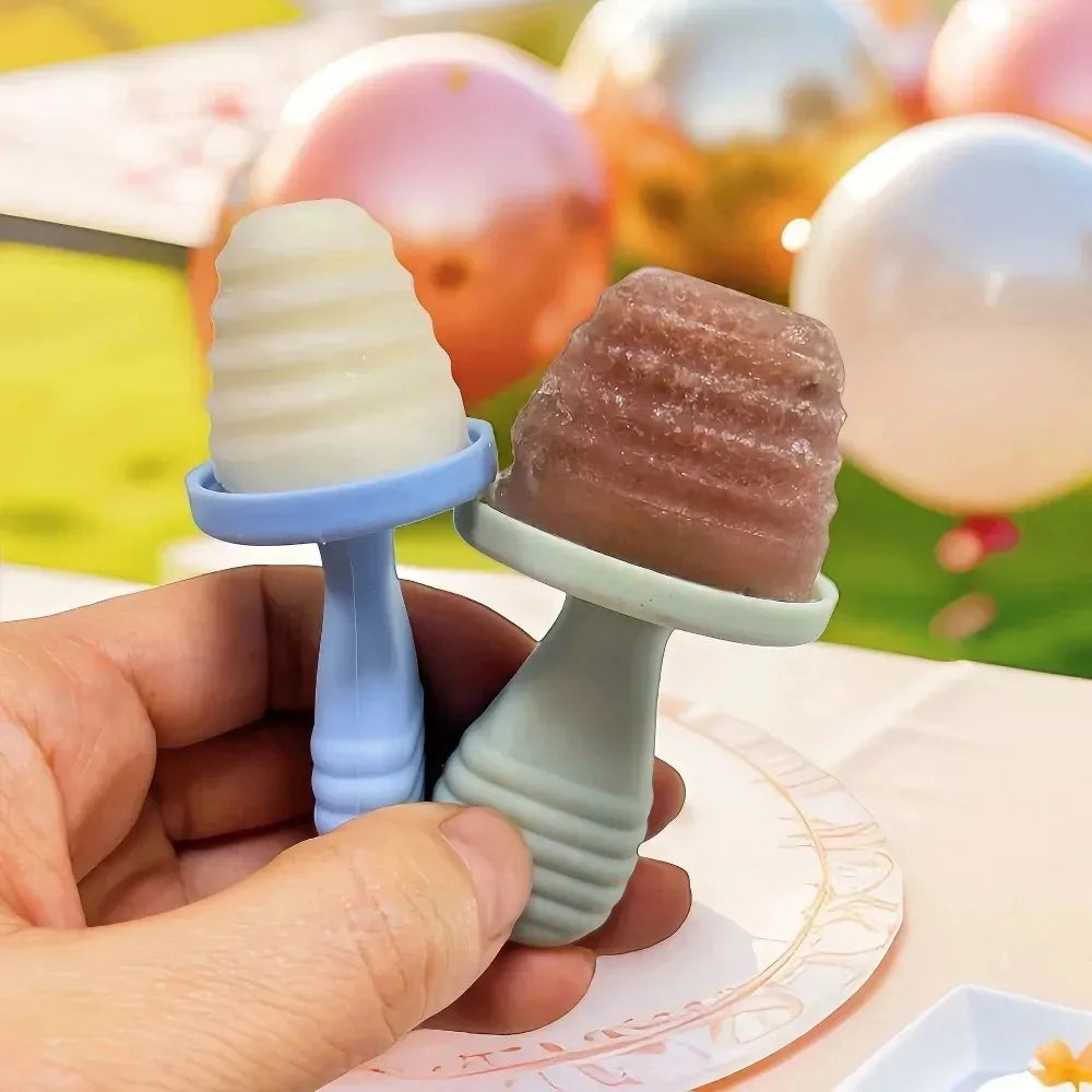 Baby Silicone Ice Cream Mold, Reusable Non-Toxic Ice Cube Tray for Homemade Frozen Treats, Breast Milk Storage, Kitchen Peaceful Pleasures Health and Wellness