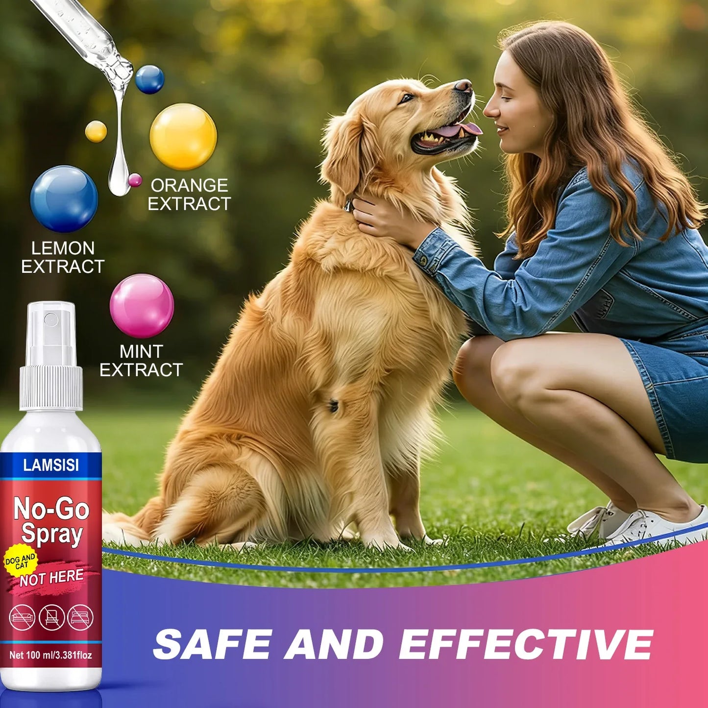 No-Go Spray for Dogs & Cats – 100ml Natural Pet Deterrent