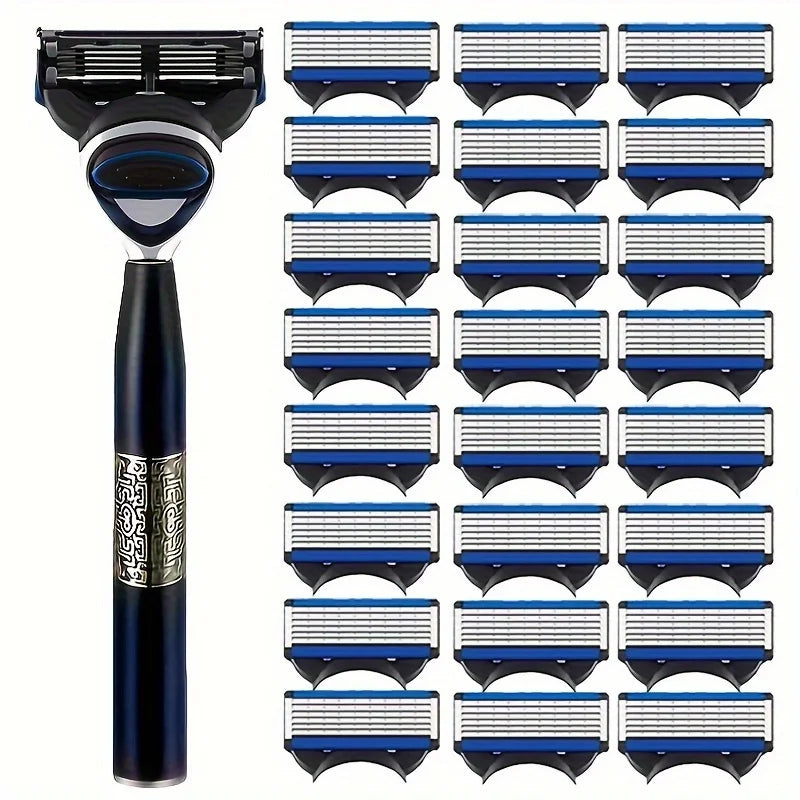 6-Layer Blade Reusable Razor – Durable Handle & Swap Heads