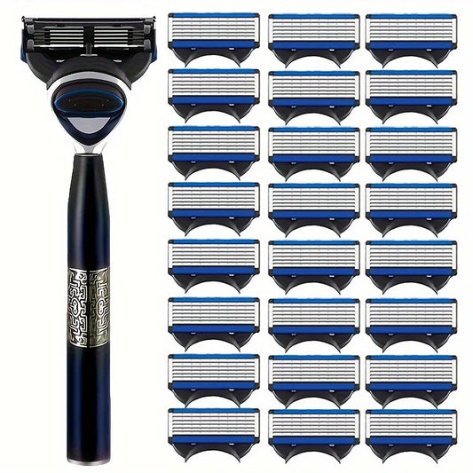 6-Layer Blade Reusable Razor – Durable Handle & Swap Heads Reusable Razor Peaceful Pleasures Health and Wellness