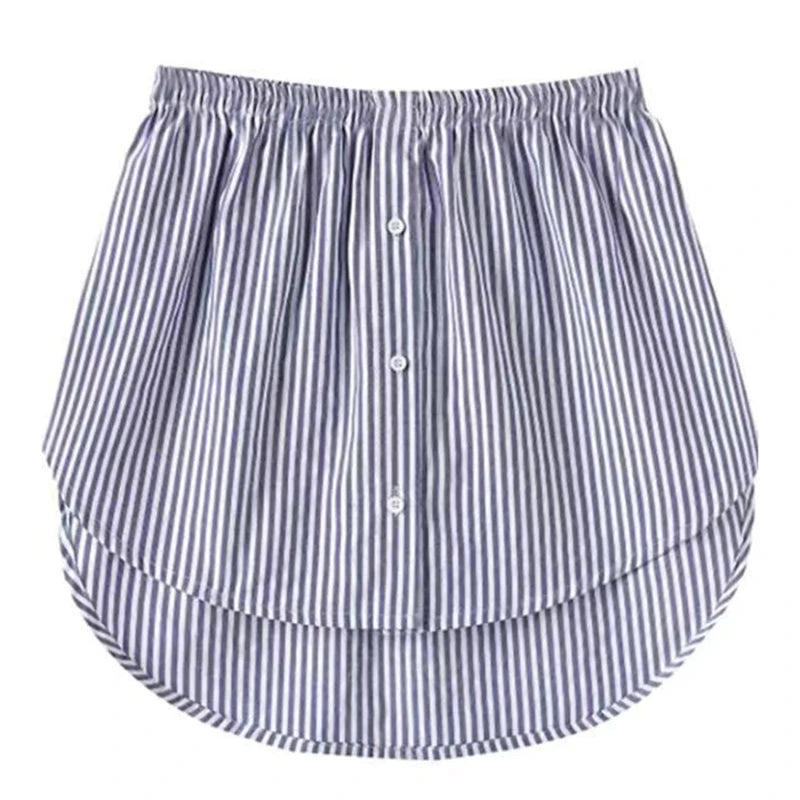 Women Irregular Underskirt Mini Cotton False Skirts Tail For Ladies Detachable Blouse Hem Plaid Skirt Extender Hemline Female Peaceful Pleasures Health and Wellness Blue white S