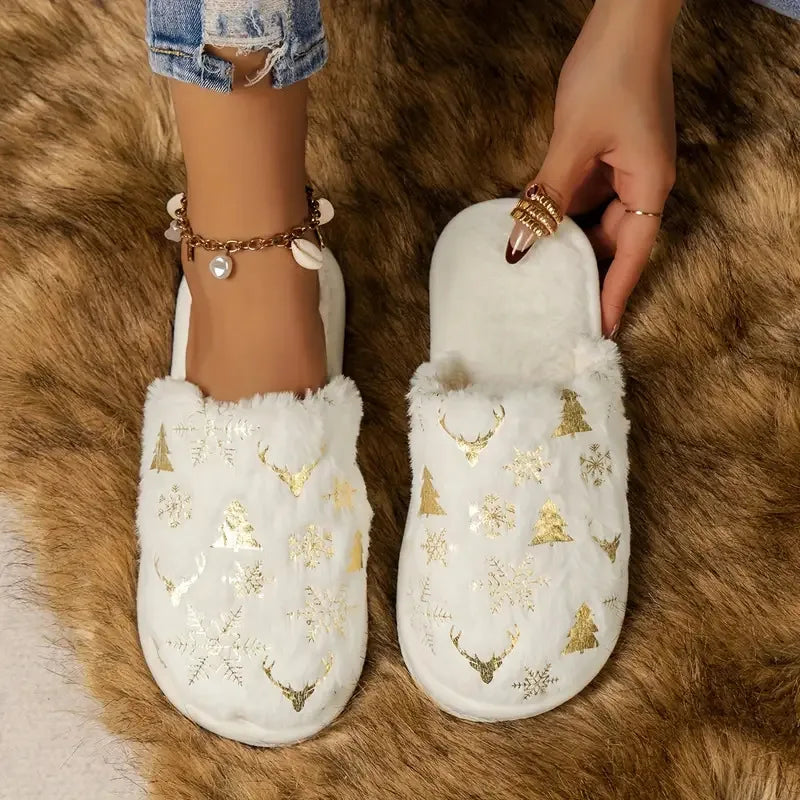 Christmas Winter Slippers Women & Men | Warm Indoor House Shoes
