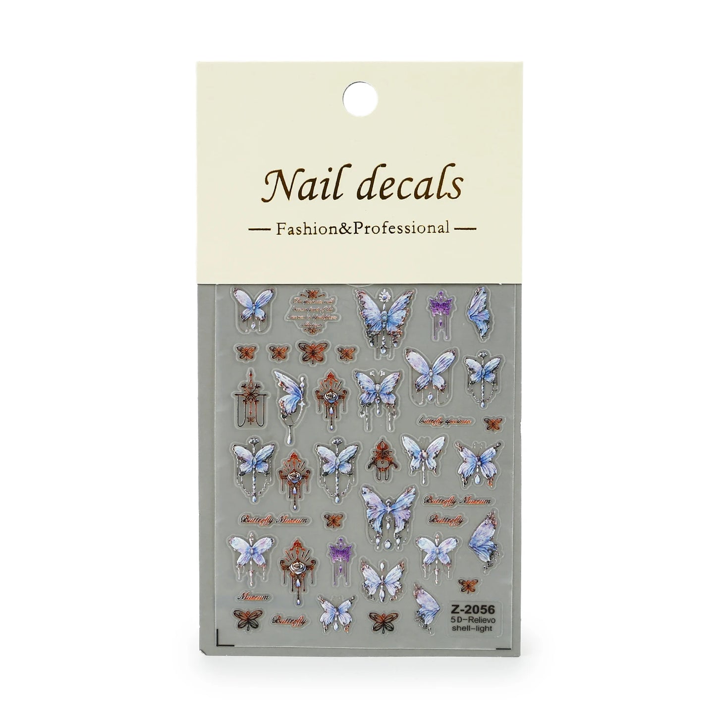 3D Butterfly Nail Art Stickers | Embossed Self-Adhesive Decals