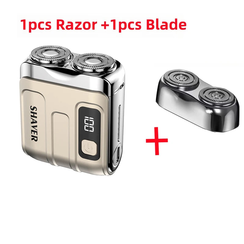 XMSJ Mini Rotary Electric Shaver | Dual Blade Rechargeable Trimmer
