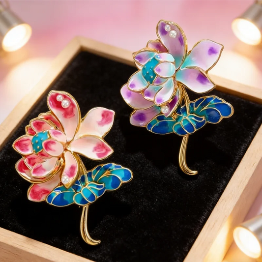 Enamel Flower Brooch Pin – Elegant Gift for Coats & Scarves Enamel Brooch Pin Peaceful Pleasures Health and Wellness