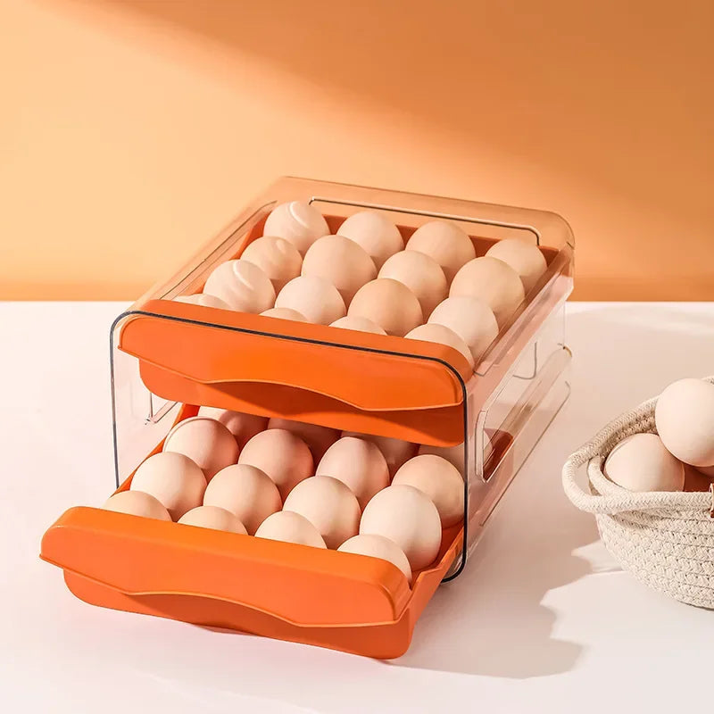Double Layer Egg Storage Container | Fridge Organizer & Drawer