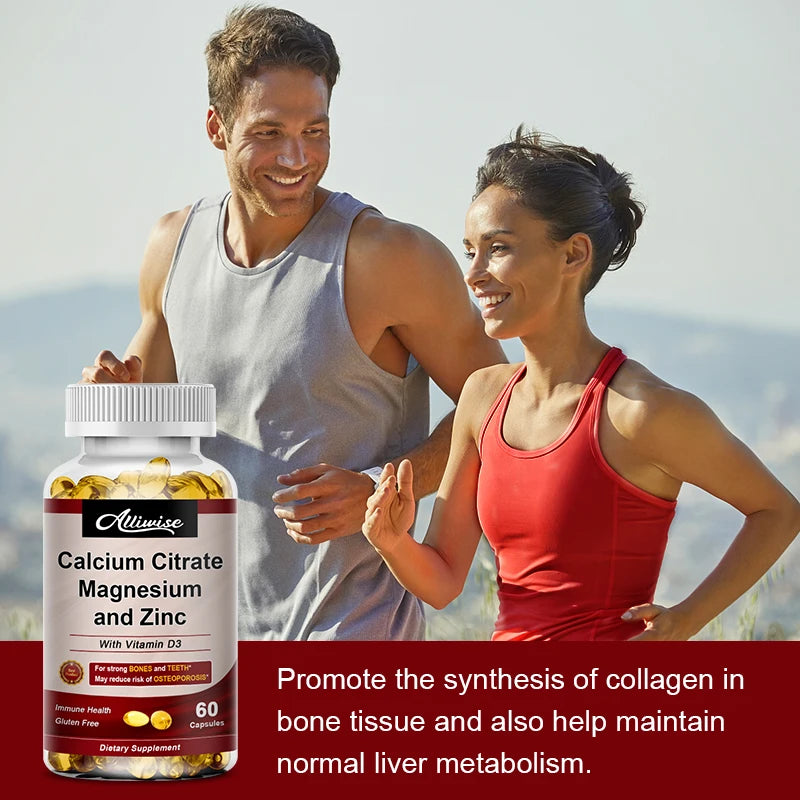 Calcium Magnesium Zinc Capsules with Vitamin D3 – Bone & Cell Health Dietary Supplements Peaceful Pleasures Health and Wellness