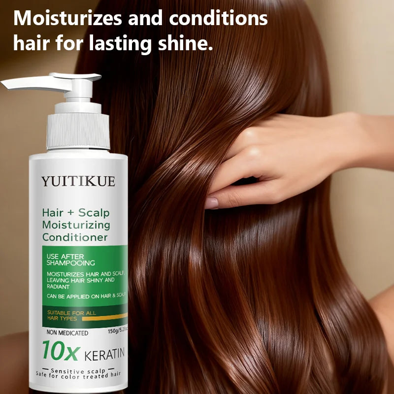 YUITIKUE 10x Keratin Hair + Scalp Moisturizing Conditioner | For Shiny, Radiant Hair | Safe For Sensitive & Color-Treated Hair Peaceful Pleasures Health and Wellness
