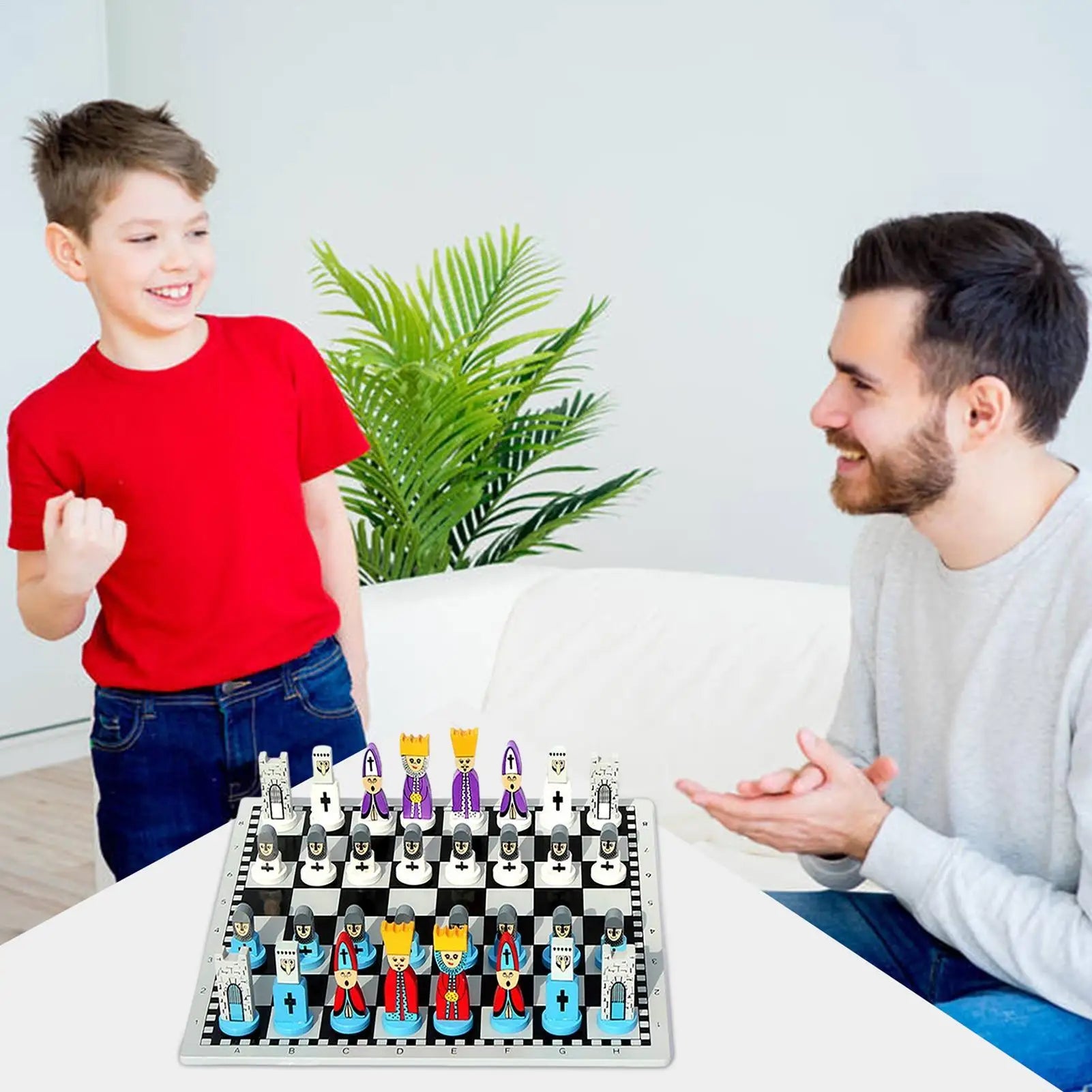 Portable Wooden Chess Set – Cartoon Pieces & Travel Board Game Wooden Board Game Peaceful Pleasures Health and Wellness