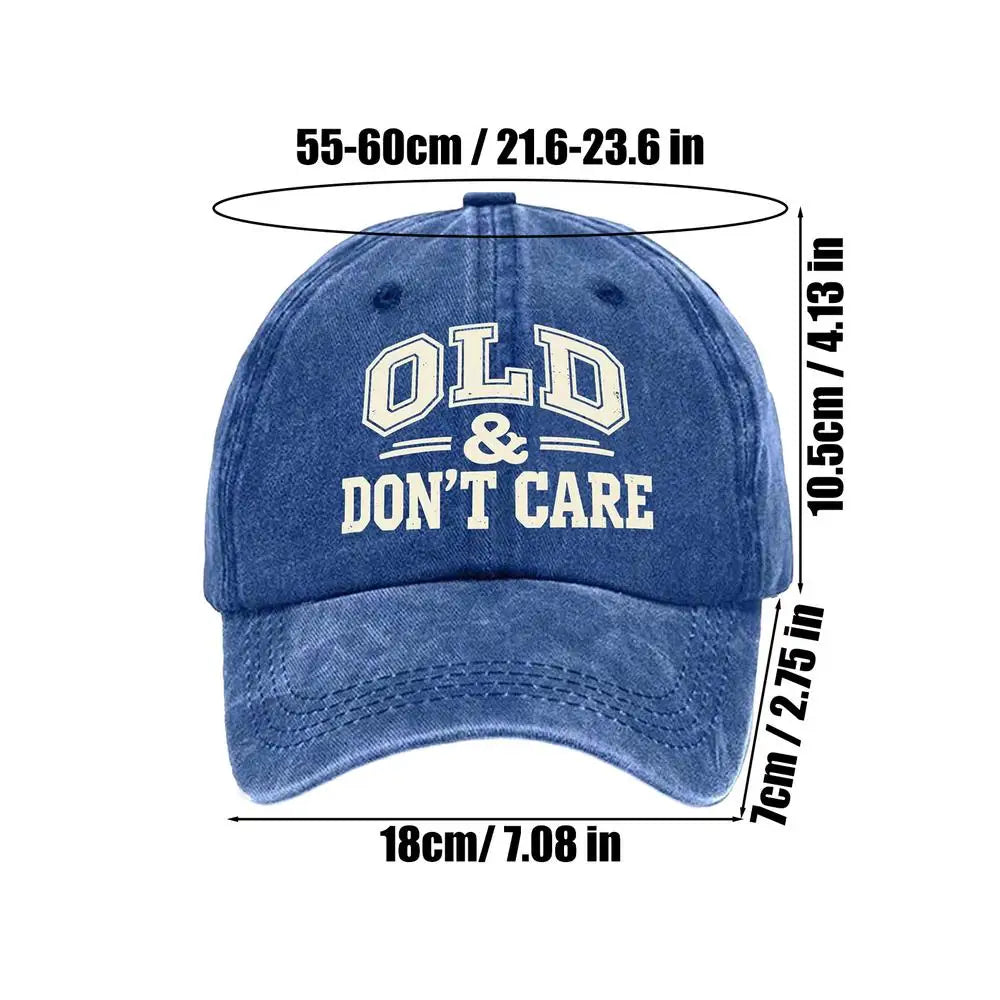 Vintage Distressed Baseball Cap | "Old Don't Care" Unisex Hat