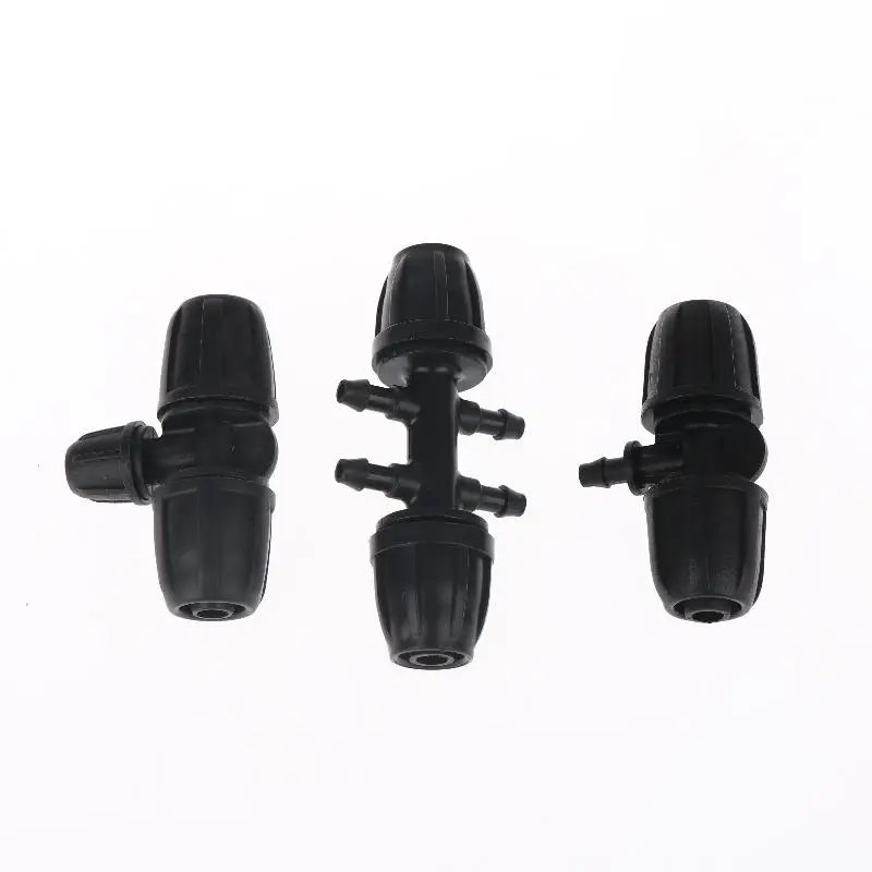 Versatile Black 5PCS PE Pipe Connector 1/2 Inch 3 4 6 Way Fittings Leakproof Durable for Drip Irrigation Garden Watering System Peaceful Pleasures Health and Wellness