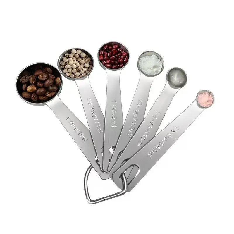 Stainless Steel Measuring Spoons Set 6 Pcs – Stackable Kitchen