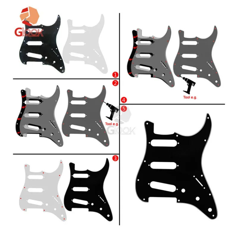 Non-porous Electric Guitar Guard STSQ Panel Front Cover No Edge Hole