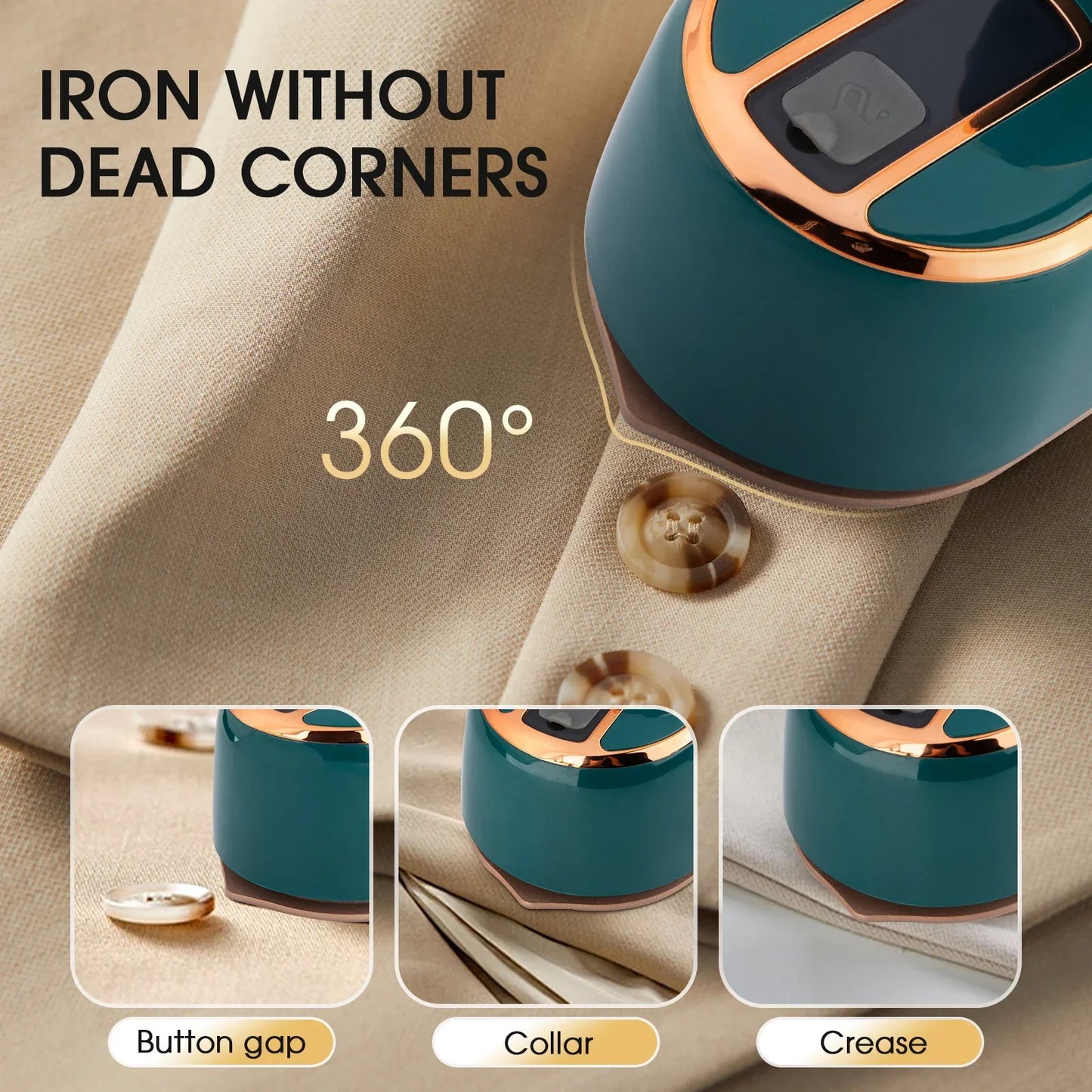 URGGU Handheld Steam Iron LCD & Steam Brush | Portable Mini Iron
