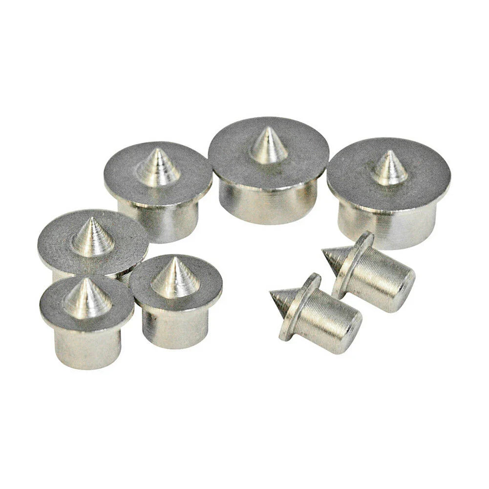 8-Piece Dowel Center Point Set – 6mm 8mm 10mm 12mm Steel Pins