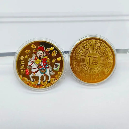 2026 Year of the Horse Lucky Coin – 40mm Zodiac Souvenir Medal Collectible Coin Peaceful Pleasures Health and Wellness