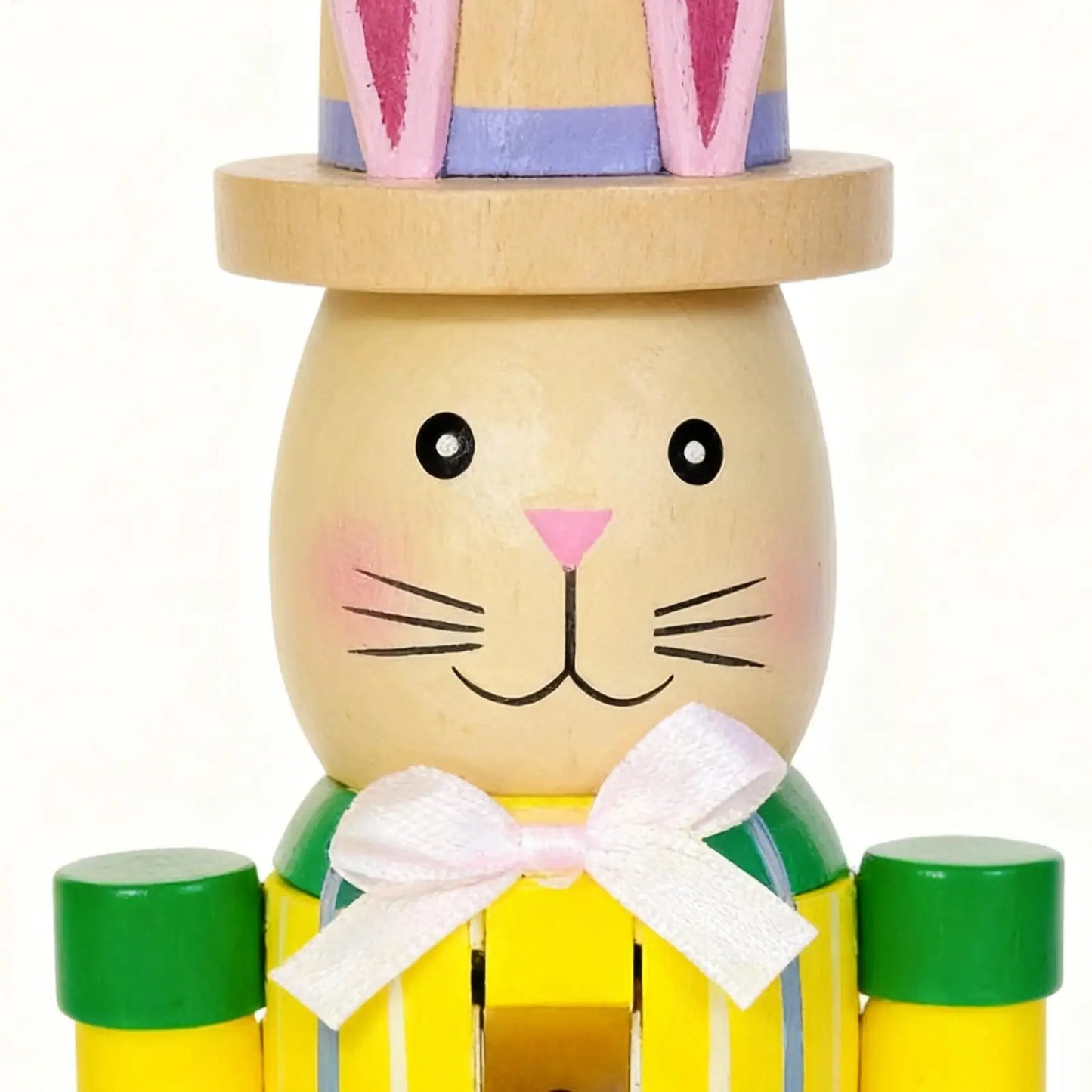 Easter Bunny Nutcracker Figure | Spring Rabbit Table Statue Holiday Figurine Peaceful Pleasures Health and Wellness