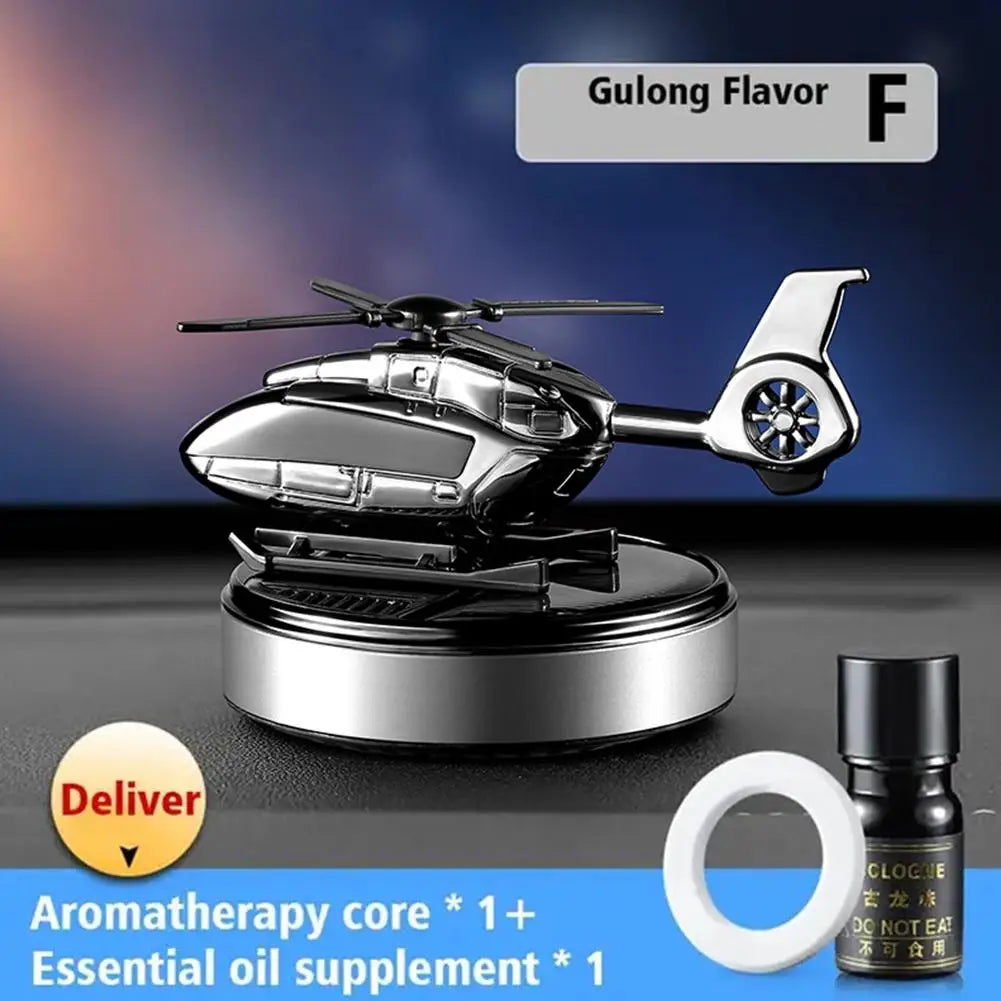 Car Solar Air Freshener Airplane Solar Helicopter Interior Accessories Trim Propeller Rotary Perfume Diffuser Deodorant Peaceful Pleasures Health and Wellness F