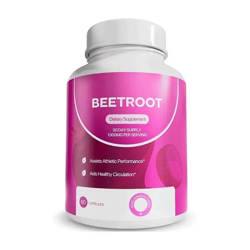 Beet Root Capsules 1300mg | Non-GMO Supplement 60 Caps