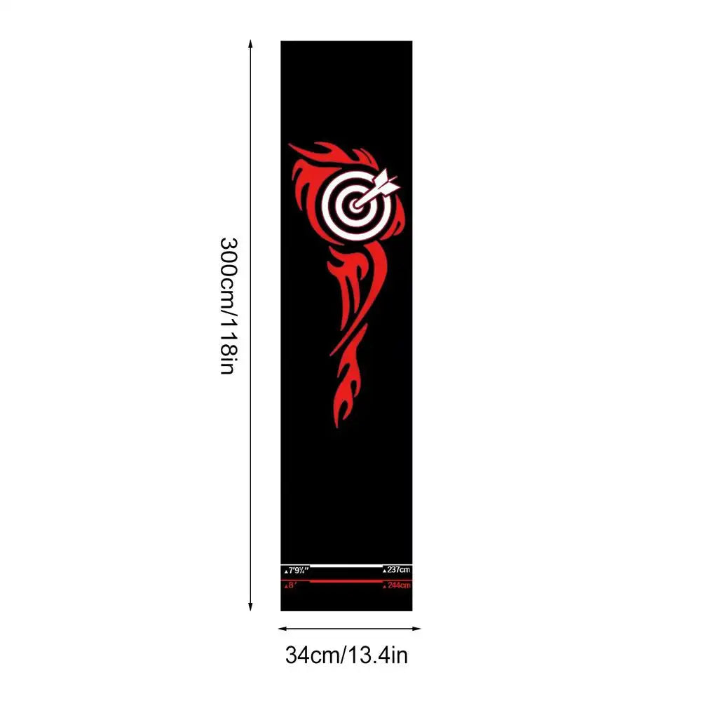 Non-Slip Dart Board Floor Mat with Throw Line | 118" Long