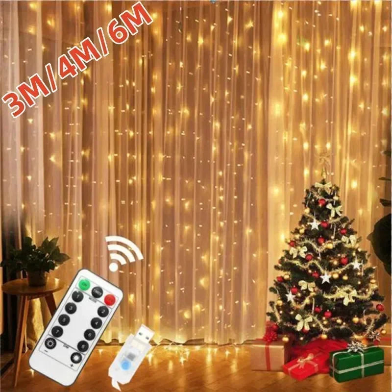 USB LED Curtain Fairy Lights with Remote – Window Garland