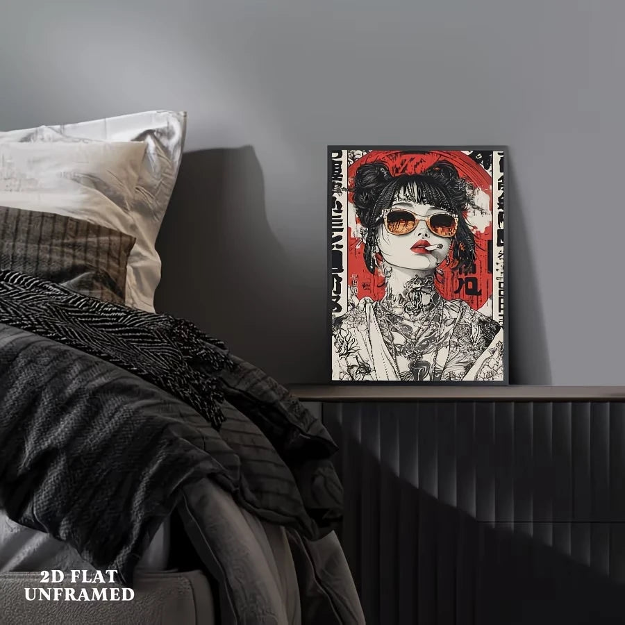 Modern Japanese Urban Chic Canvas Wall Art Print | Home Decor