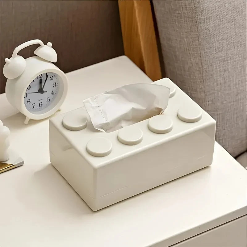 Building Block Tissue Box High Appearance Level Multi-Functional Home Napkin Storage Box Living Room Coffee Table Storage Box Peaceful Pleasures Health and Wellness