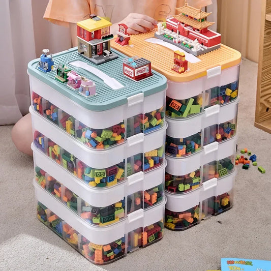 Stackable Transparent Building Block Storage Box | Lego Compatible Toy Storage Box Oasis Select