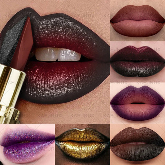 KAFURUX Two-Tone Glitter Matte Lipstick – 11 Shades Two-Tone Lipstick Oasis Select