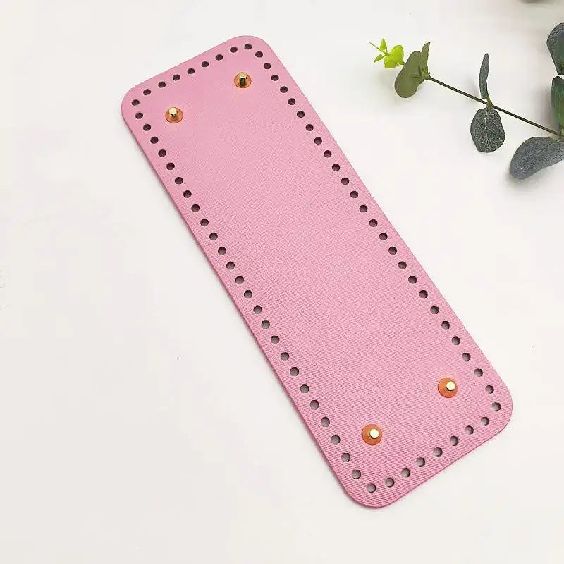 PU Leather Bag Base 28x10cm | Pre-Punched DIY Crochet Bottom