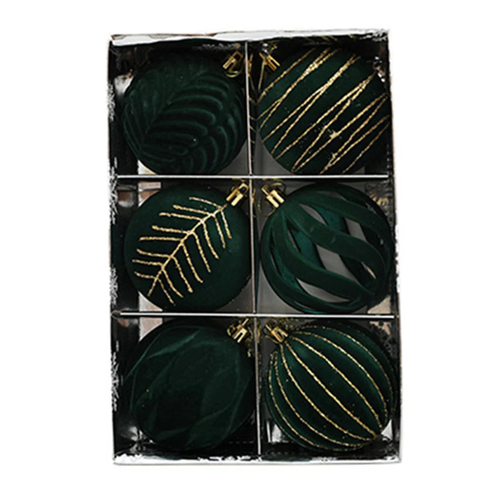 8cm Christmas Ball Ornaments Set of 6 – Reusable Holiday Décor