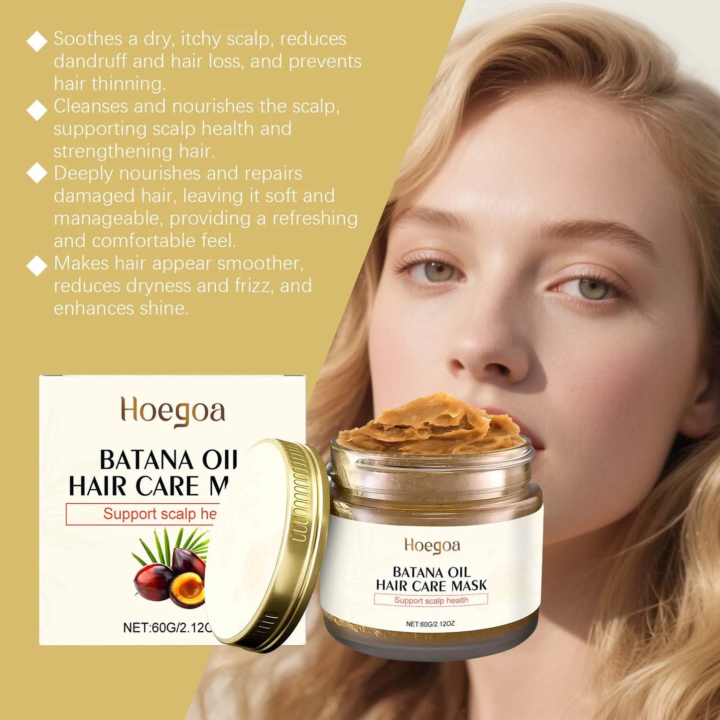 HOEGOA Batana Oil Conditioner – Moisturizing & Frizz Control 60g