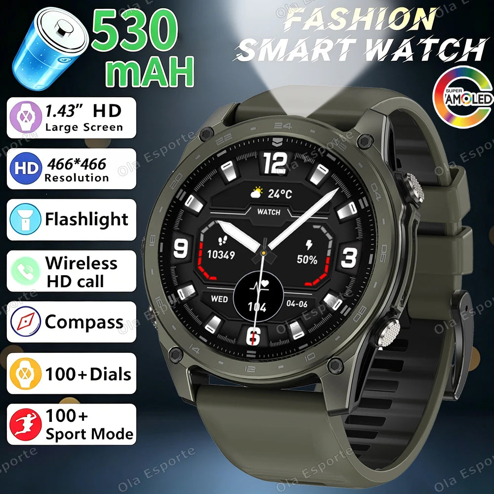 Ola Esporte HW12 Military Smart Watch | AMOLED Bluetooth Call