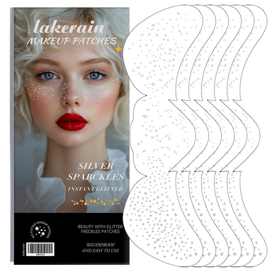 Silver Glitter Freckles Makeup Patches Fazif Makeup PatchesFace Makeup Fake Freckles Waterproof Temporary Face Freckles Peaceful Pleasures Health and Wellness Silver