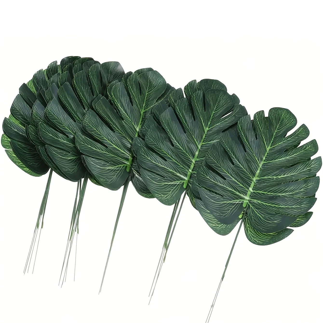Artificial Monstera Turtle Leaves 12/24pcs | Tropical Party Decor