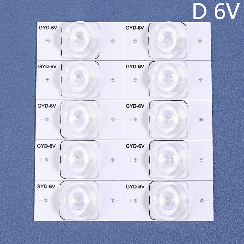 10Pcs SMD LED TV Backlight Beads 3V 6V | 32–65 Inch TV Repair