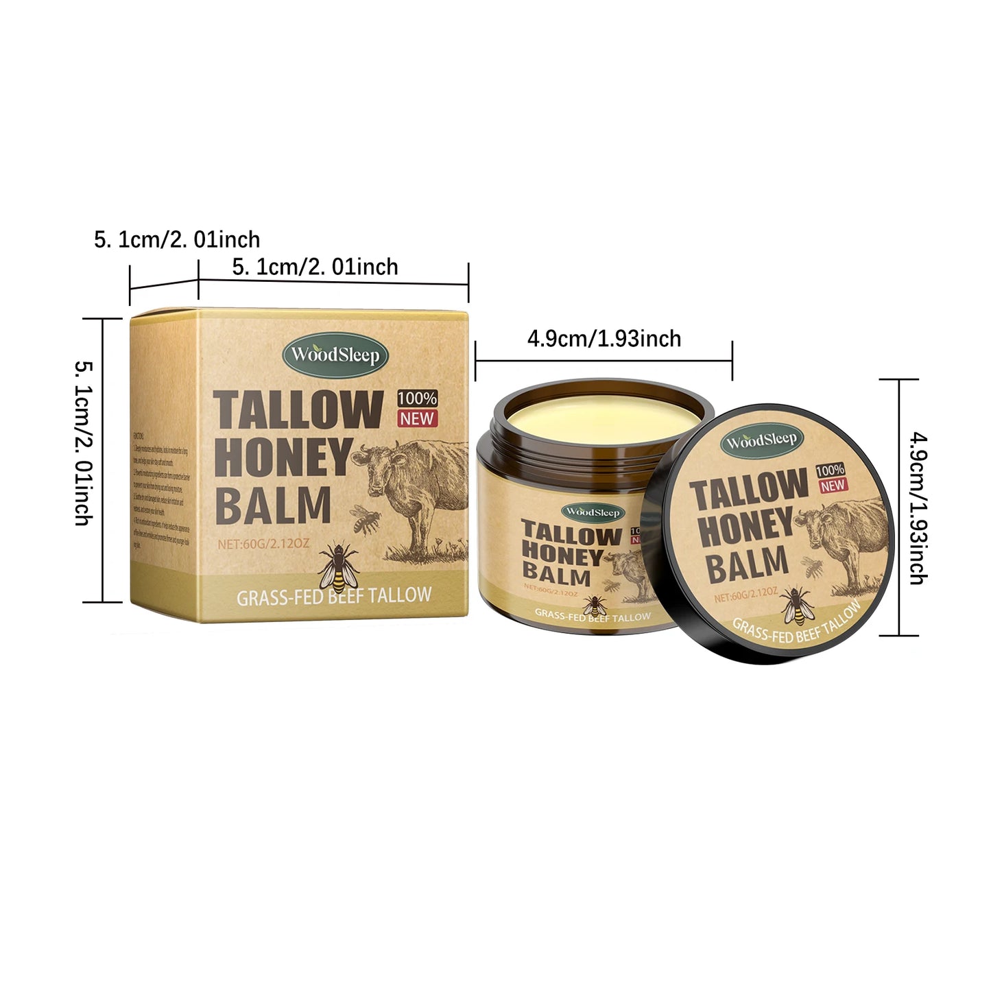 Beef Tallow & Honey Balm Face Cream – Hydrating & Firming