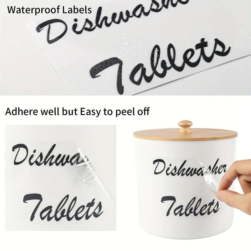 Dishwasher Pod Container with Lid Acrylic Dishwasher Detergent Container, Farmhouse Kitchen Tablet Organizer, Round Peaceful Pleasures Health and Wellness