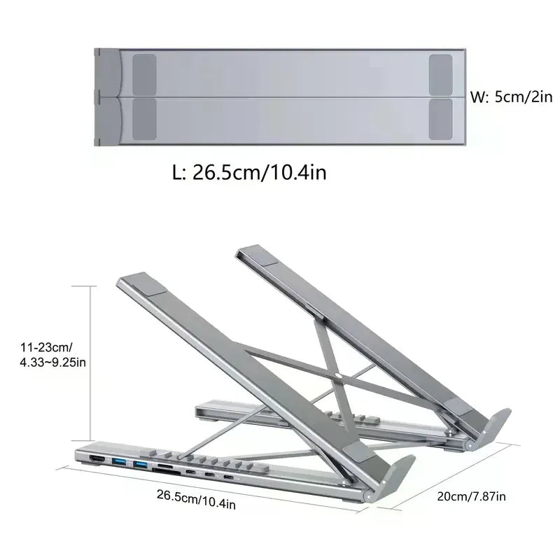 8-in-1 USB-C Laptop Stand & Docking Station | 4K HDMI Hub
