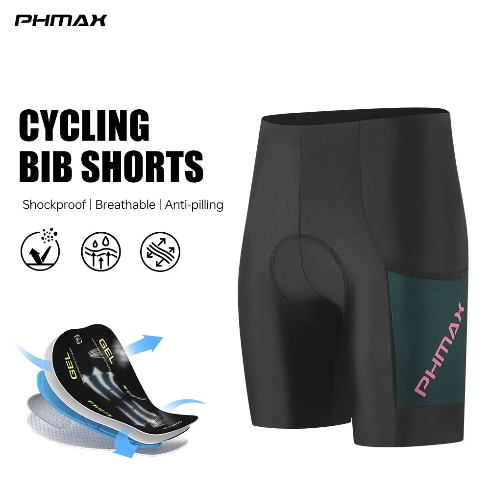 PHMAX Women's 5D Padded Cycling Shorts – Quick Dry Bike Shorts